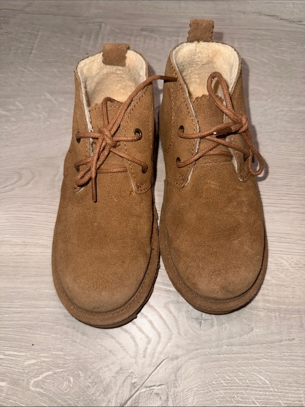 BearPaw Kids Suede Lace-Up Boots in Brown